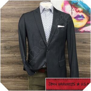 JOHN VARVATOS Mens Blazer Sport Coat Casual Jacket Size 44L Two Button Gray Suit